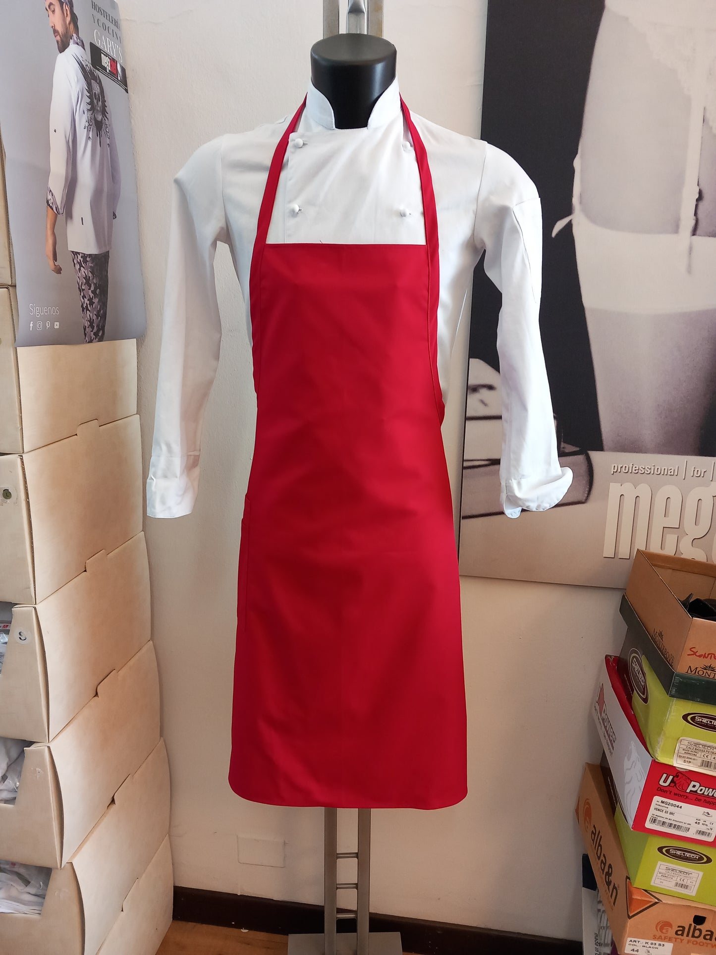 grembiule a pettorina Red