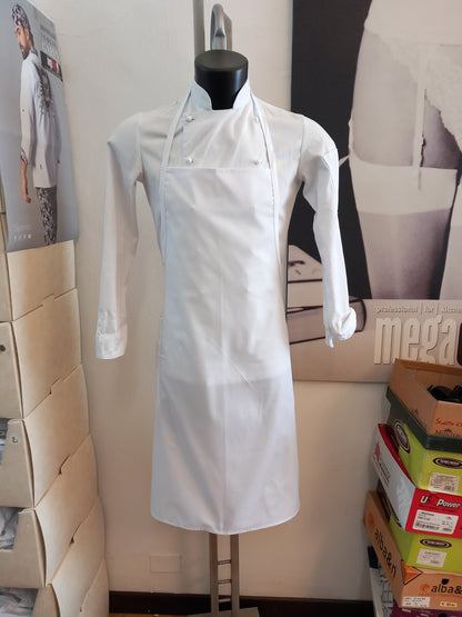 grembiule a pettorina white